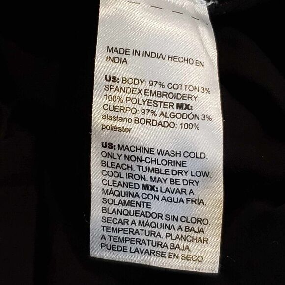 Chicos Sweatshirt Pullover Size 3 US XL Black Floral Puff LS Stretch Knit - Picture 6 of 9